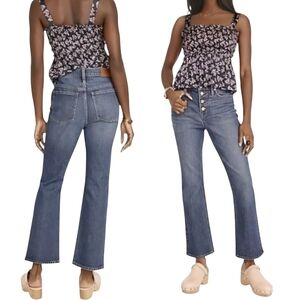 J. Crew Blue 10" demi-boot crop jean Button Fly Tall 25 Slim